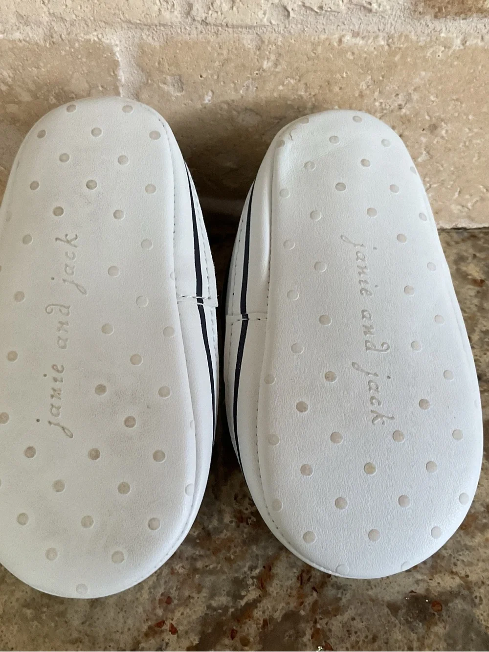 Janie and Jack Navy and White Toddler Boat Shoes
